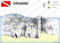 Croatia Divers - Dive Site Map of Vranine